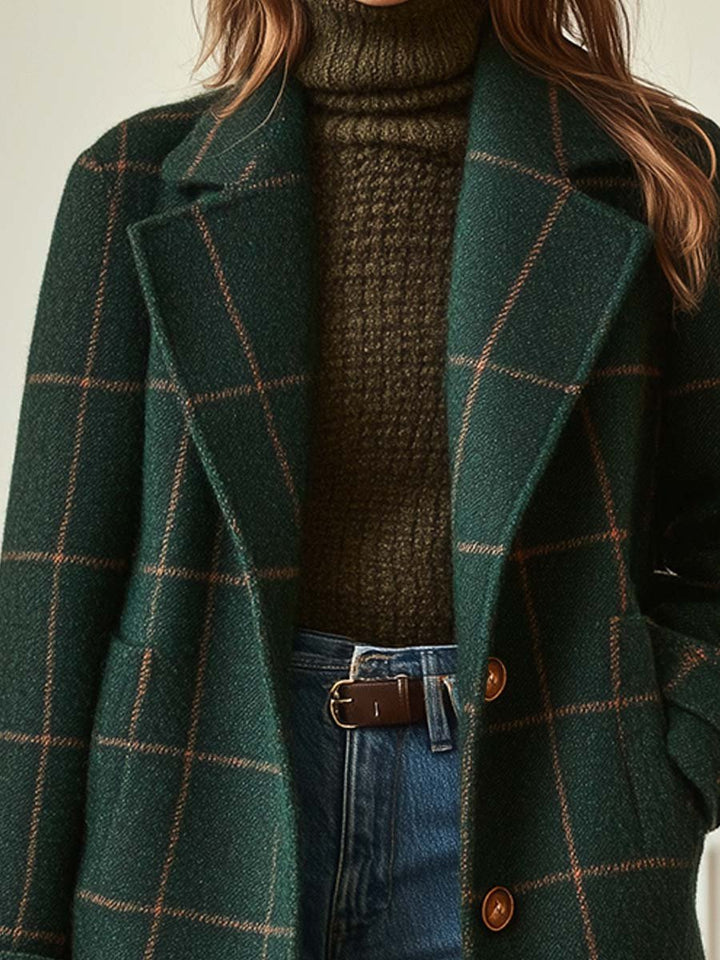 Damen Wintermantel aus Tweed im Klassischen Stil (2)
