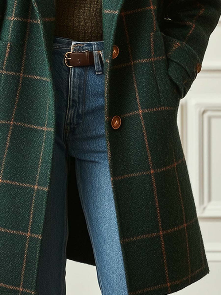 Damen Wintermantel aus Tweed im Klassischen Stil (4)