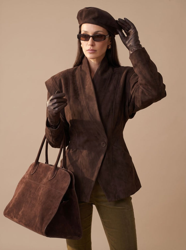 Damen Wintermantel aus Wildleder-Optik im Wickel-Stil (4)