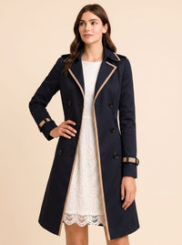 Julia | Damen Wintermantel Baumwollmischung Midi elegant