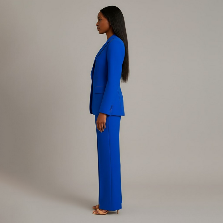 Damen Wintermantel Business Anzug elegant in Blau 2
