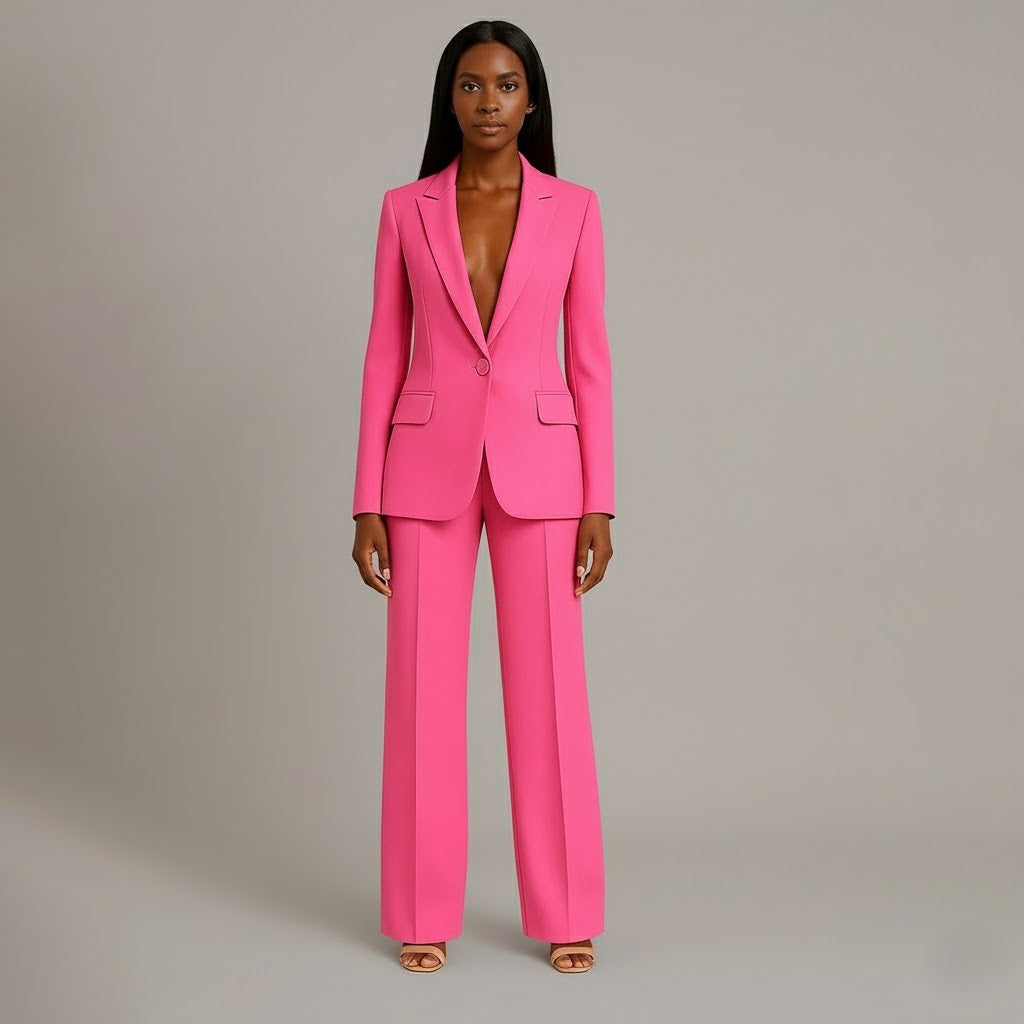 Damen Wintermantel Business Anzug elegant in Rosa 1