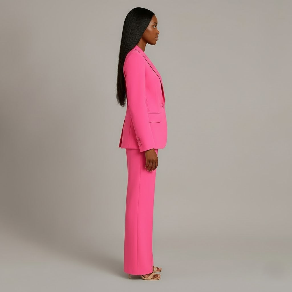 Damen Wintermantel Business Anzug elegant in Rosa 2