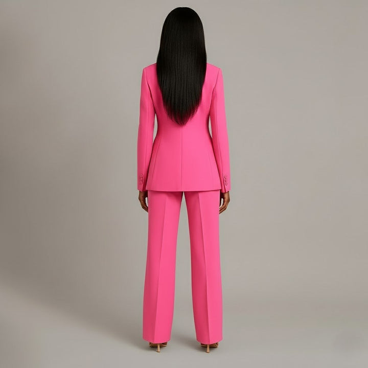 Damen Wintermantel Business Anzug elegant in Rosa 3