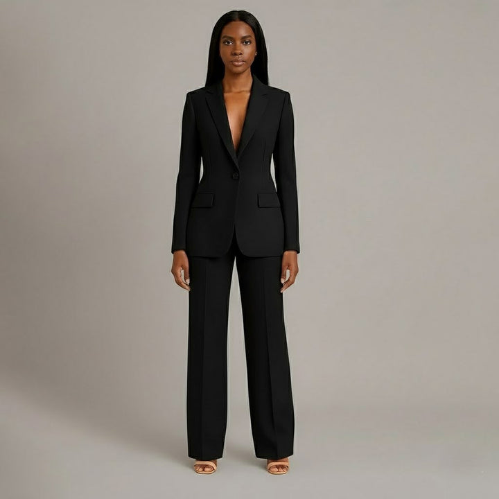 Damen Wintermantel Business Anzug elegant in Schwarz 1