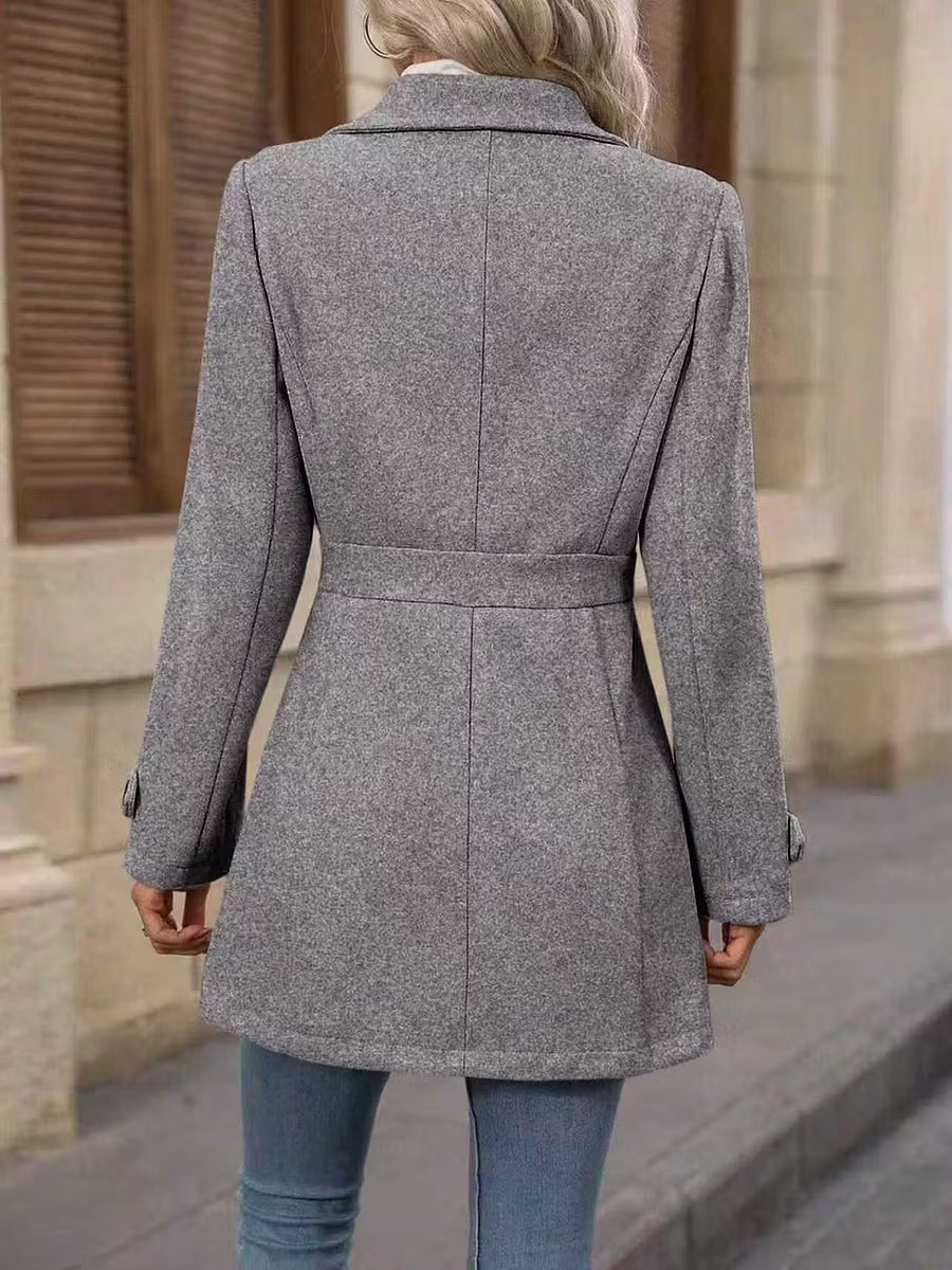 Damen Wintermantel, elegant geschnitten mit Gürtel (22)