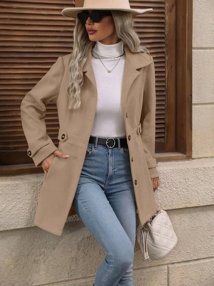 Damen Wintermantel, elegant geschnitten mit Gürtel (9)