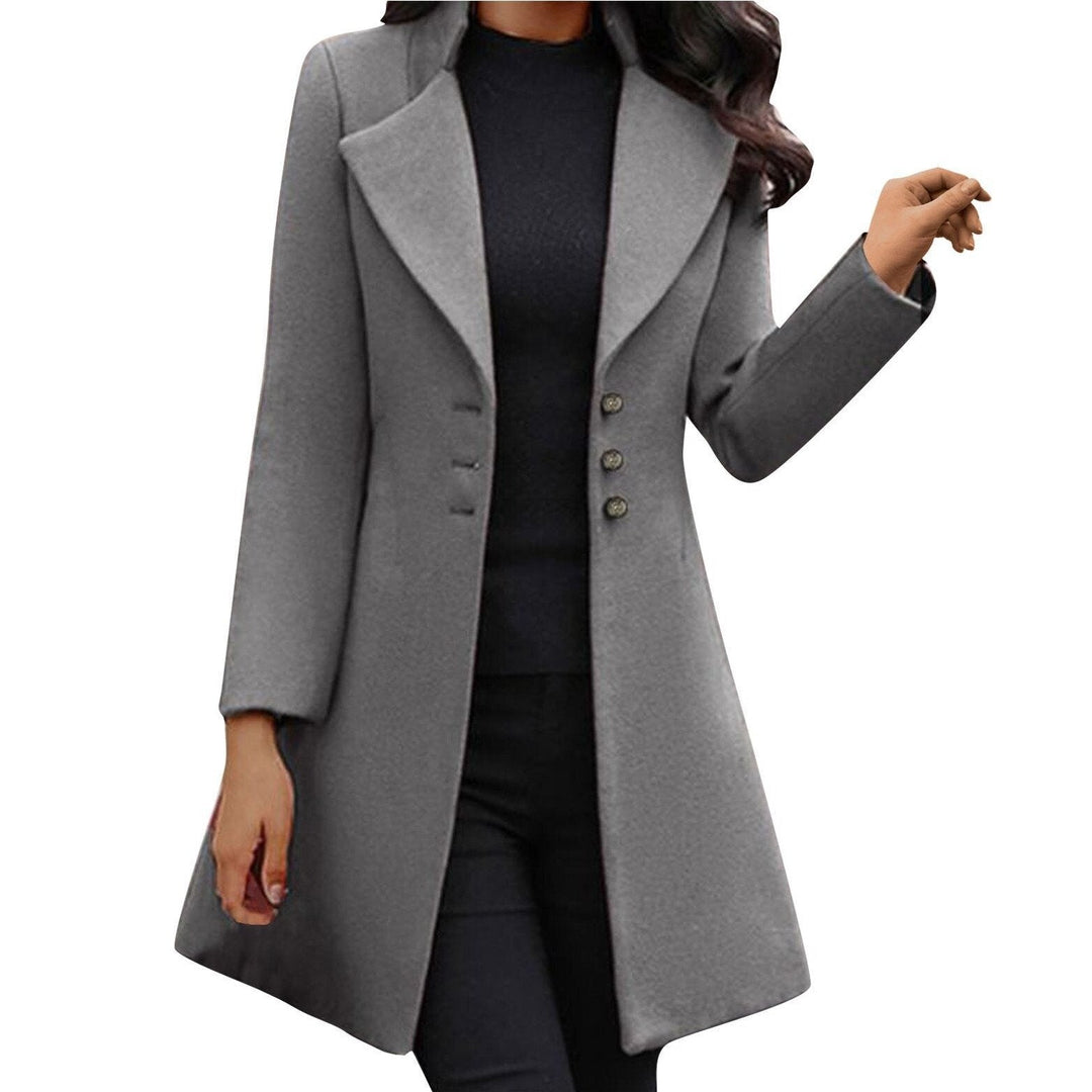 Damen Wintermantel elegant lang und wetterfest in Grau