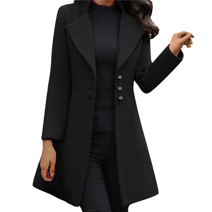 Damen Wintermantel elegant lang und wetterfest in Schwarz