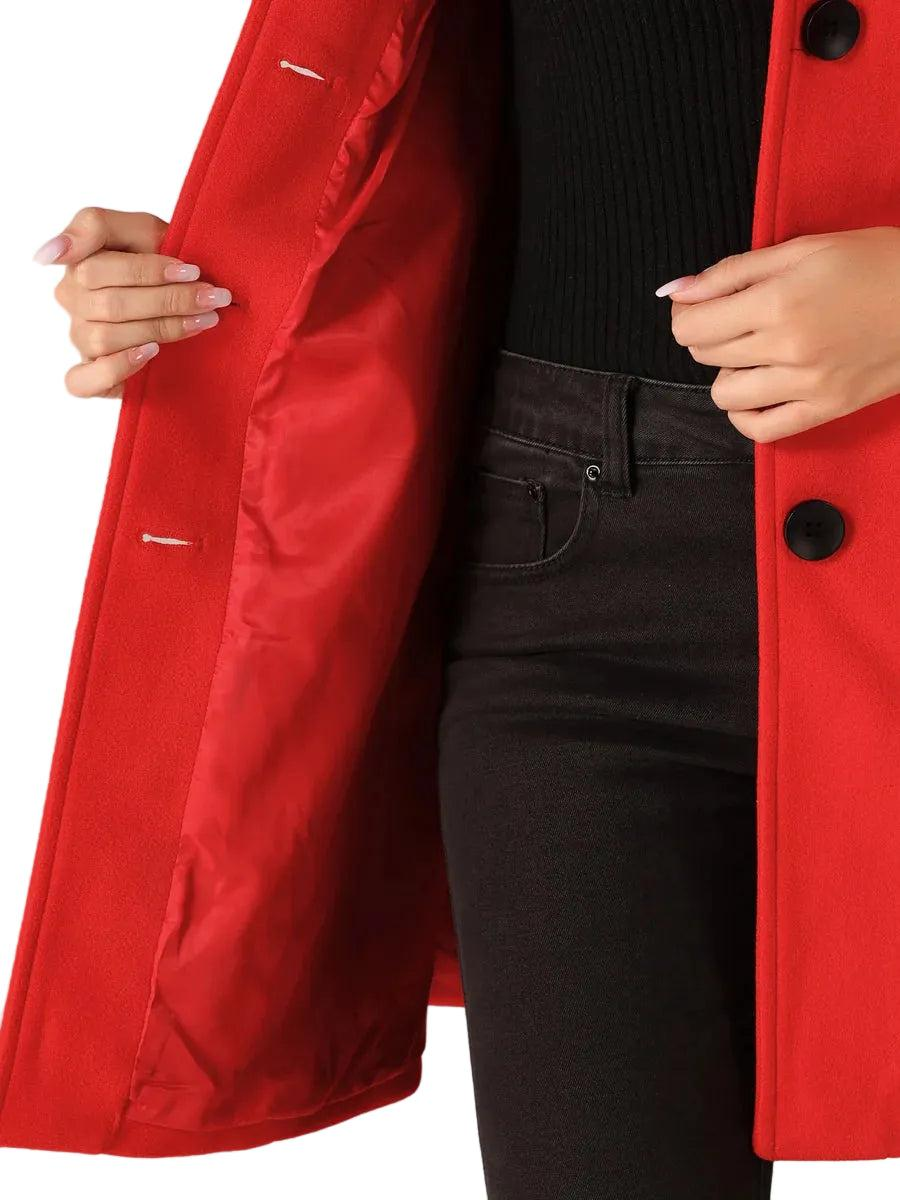 Damen Wintermantel elegant strukturiert Midilänge (6)