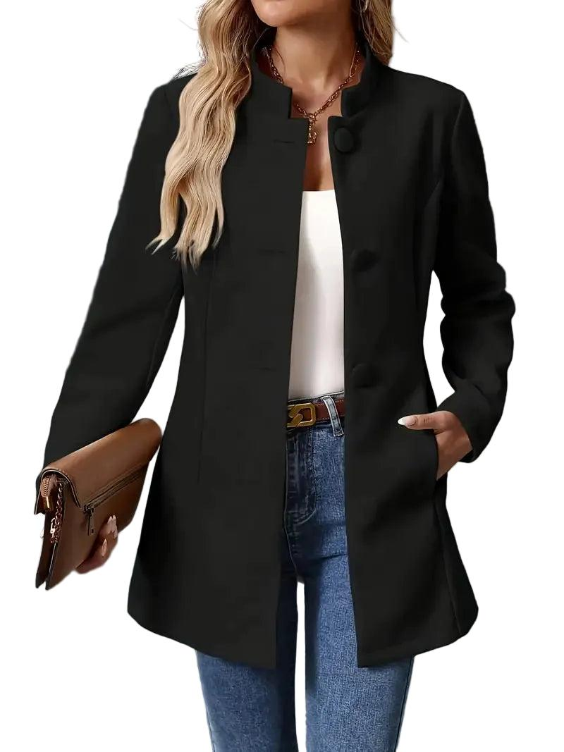 Damen Wintermantel im eleganten Klassikstil in Schwarz