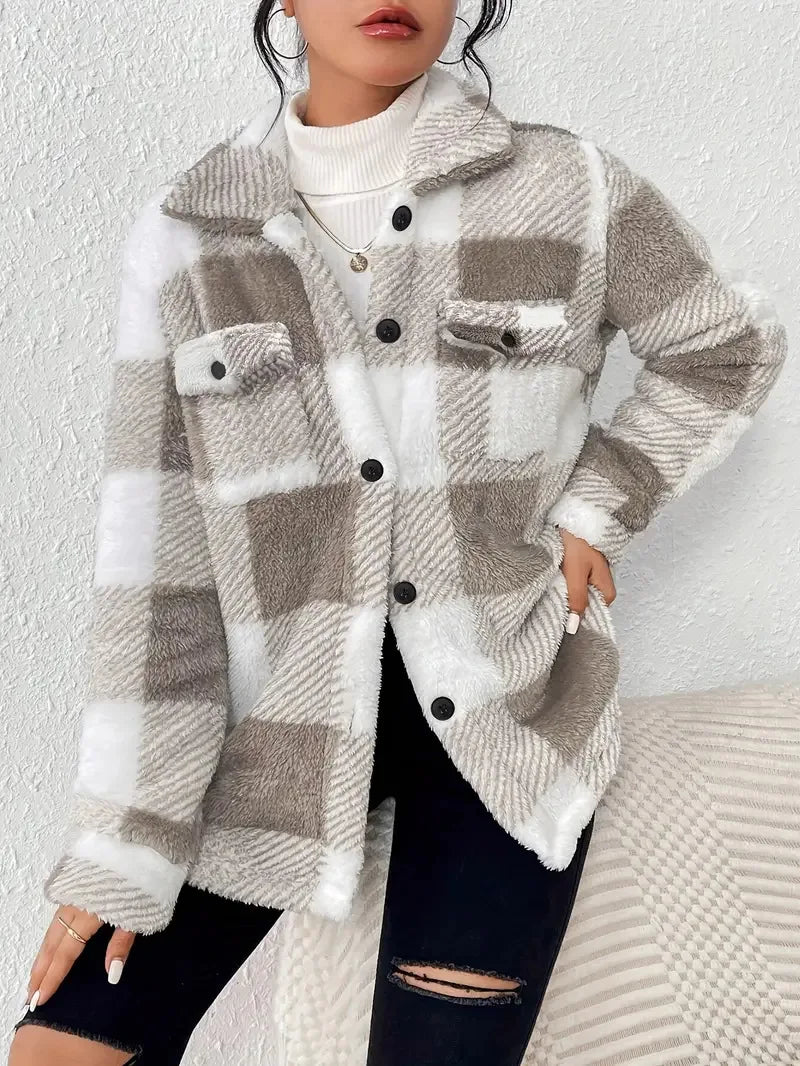 Damen Wintermantel im eleganten Longline-Stil in Khaki