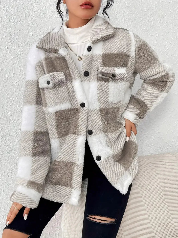 Damen Wintermantel im eleganten Longline-Stil in Khaki
