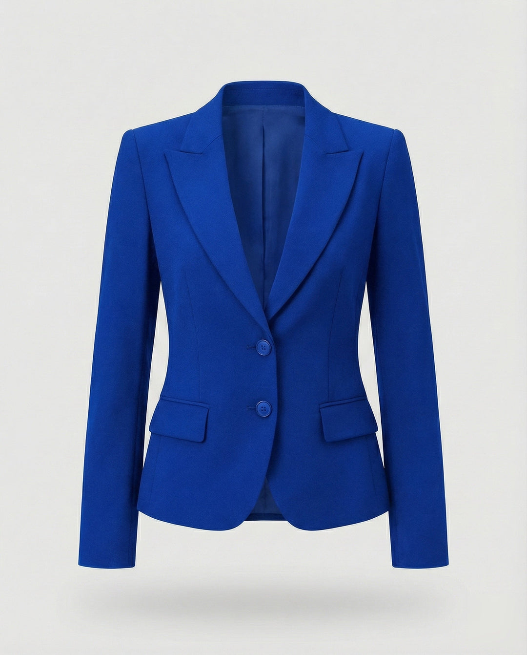 Damen Wintermantel im Peplum-Business-Stil in Blau