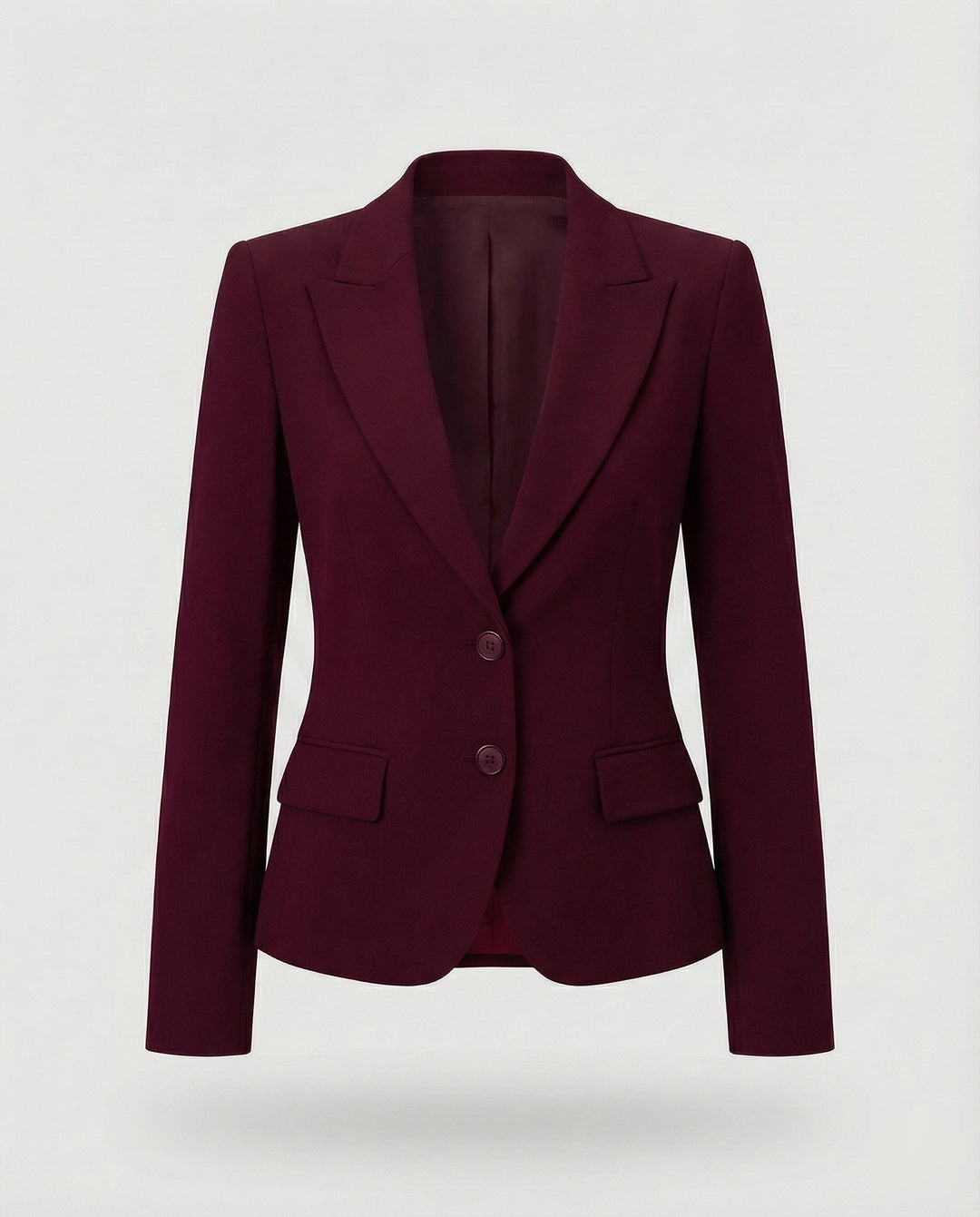Damen Wintermantel im Peplum-Business-Stil in Bordeaux