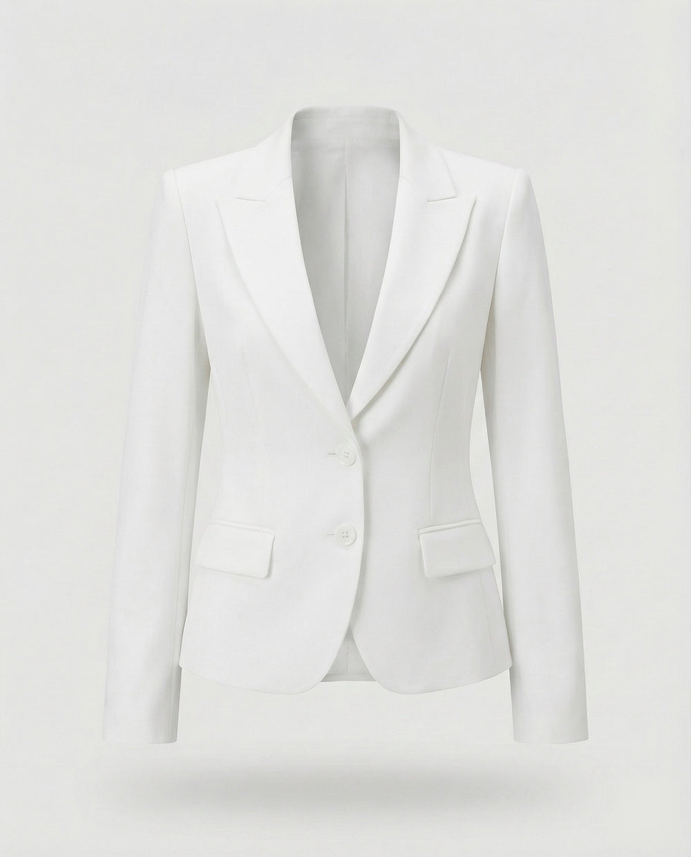 Damen Wintermantel im Peplum-Business-Stil in Weiß