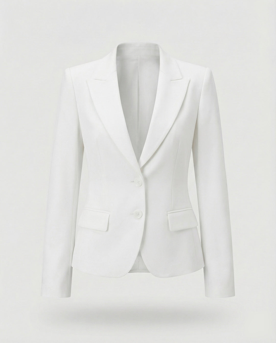 Damen Wintermantel im Peplum-Business-Stil in Weiß