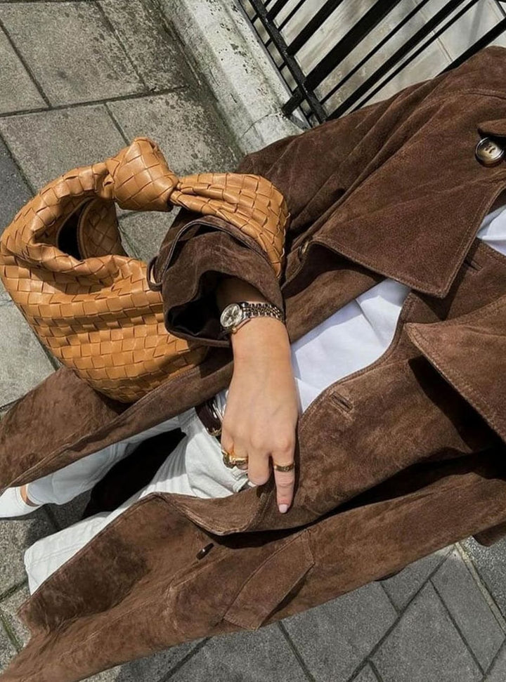 Damen Wintermantel im Trenchcoat-Stil aus Wildleder (6)
