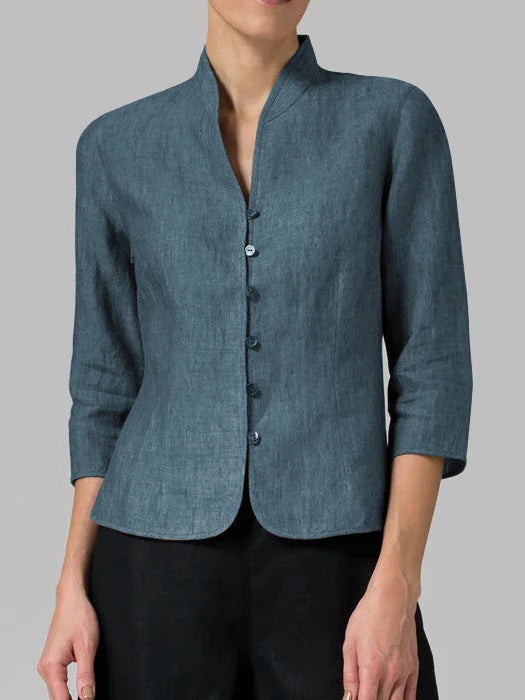 Damen Wintermantel Leinenblazer für elegante Outfits (2)