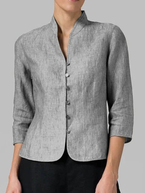 Damen Wintermantel Leinenblazer für elegante Outfits (3)