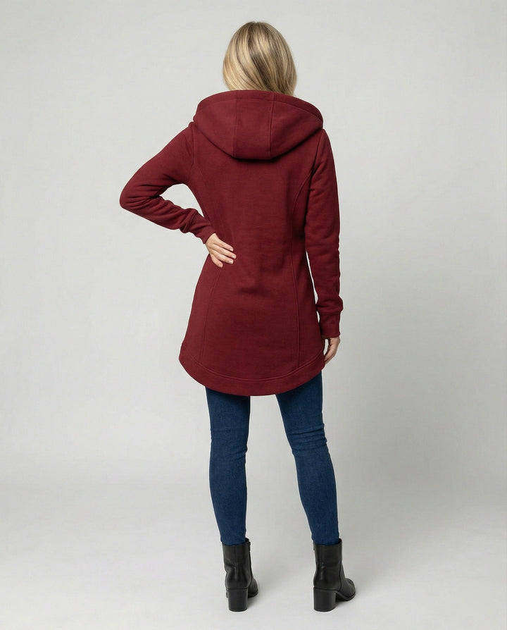Damen Wintermantel mit Kapuze, warm und elegant (3)