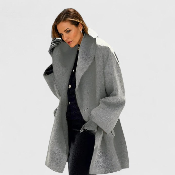 Damen Wintermantel mit klassischem elegantem Design in Grau