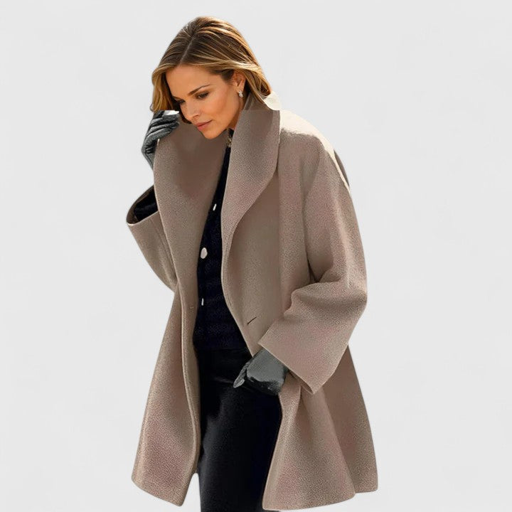 Damen Wintermantel mit klassischem elegantem Design in Khaki