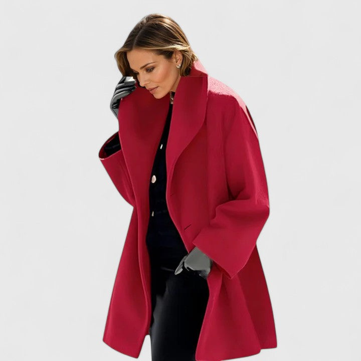 Damen Wintermantel mit klassischem elegantem Design in Rot