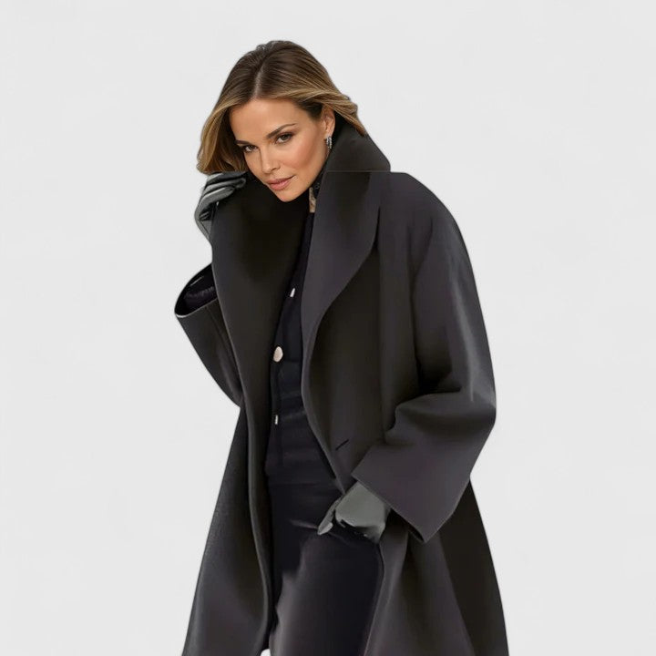 Damen Wintermantel mit klassischem elegantem Design in Schwarz