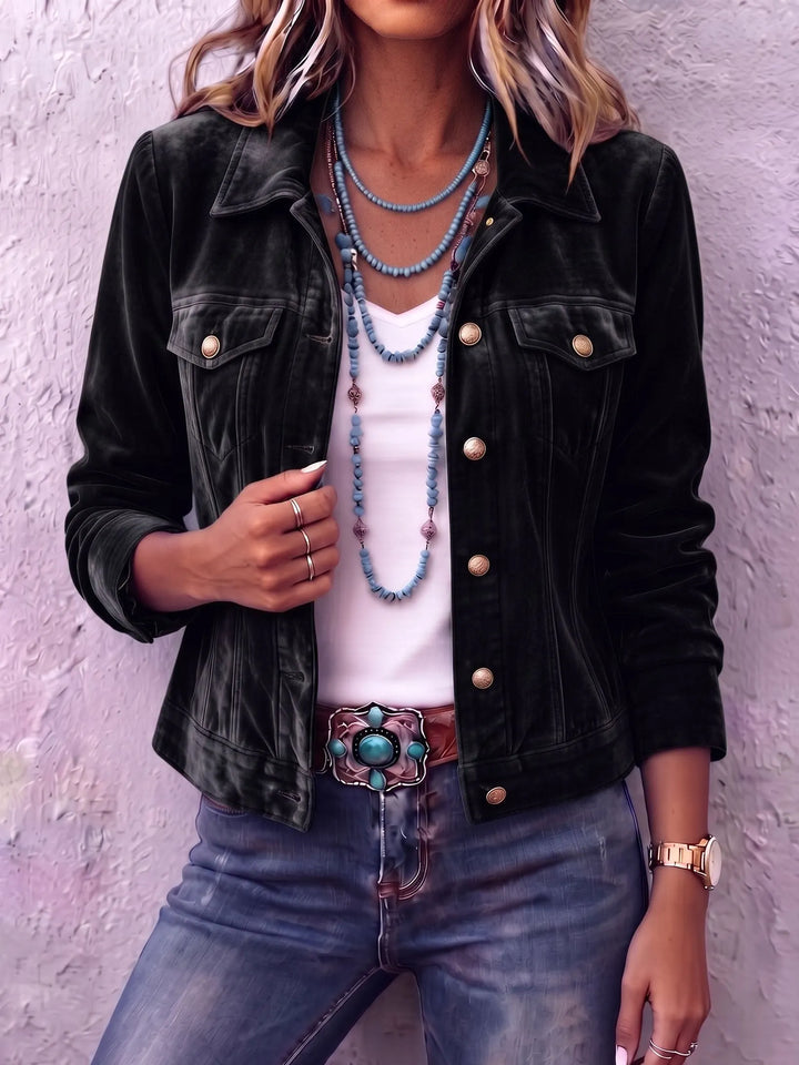 Damen Wintermantel mit Knöpfen Vintage-Look in Black (Almost sold out)