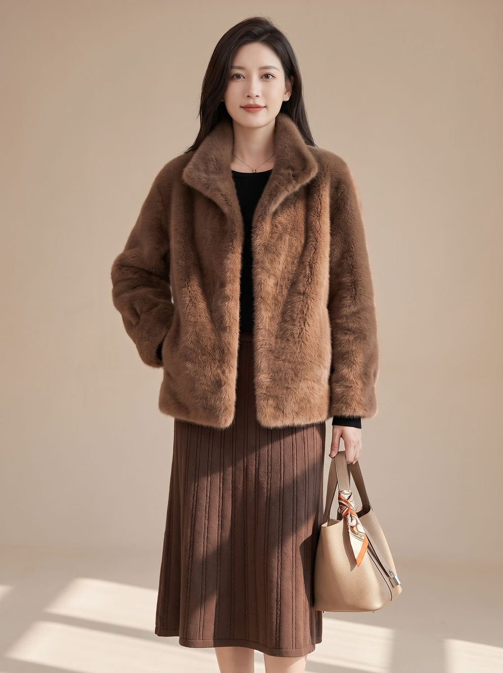 Damen Wintermantel Oversized aus Imitatiebont (2)