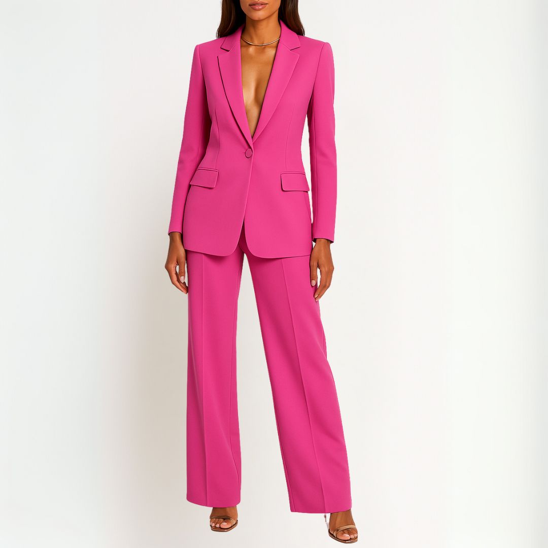 Damen Wintermantel Set im Trenchcoat-Stil in Rosa