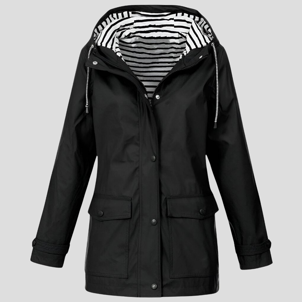 Damen Wintermantel Wasserdicht für Outdoor in Schwarz