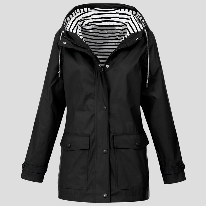 Damen Wintermantel Wasserdicht für Outdoor in Schwarz