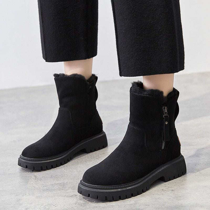 Damen Winterstiefel Gefüttert im klassischen Stil in Schwarz