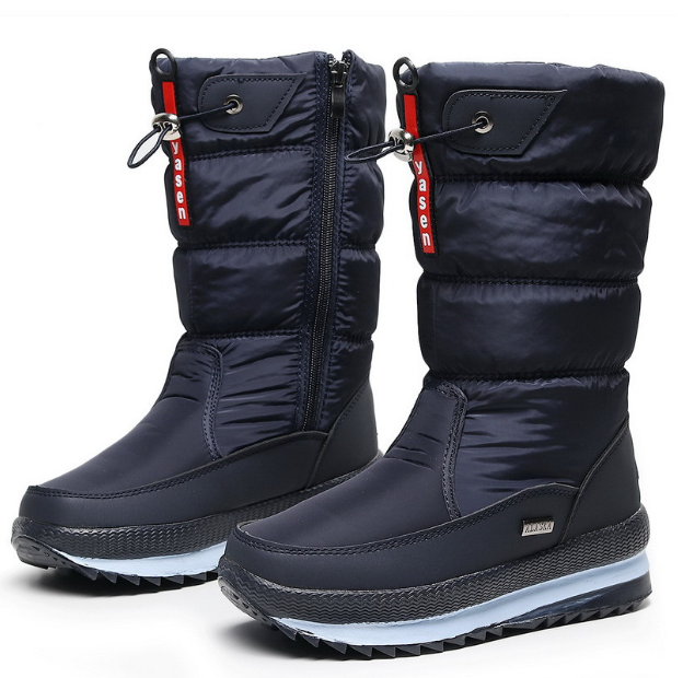 Damen Winterstiefel Mit Wasserdichtem Kunstfellinnenfutter in Blau