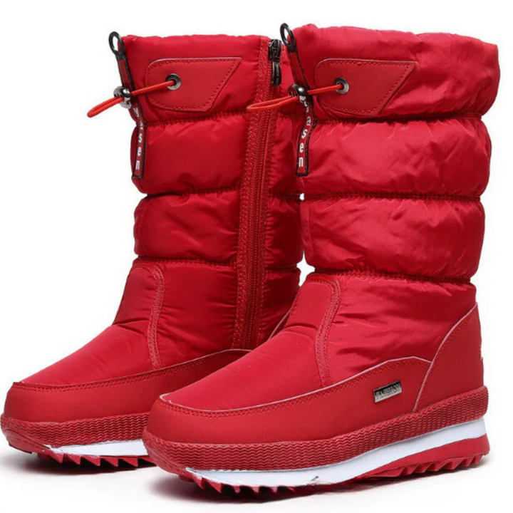 Damen Winterstiefel Mit Wasserdichtem Kunstfellinnenfutter in Rot