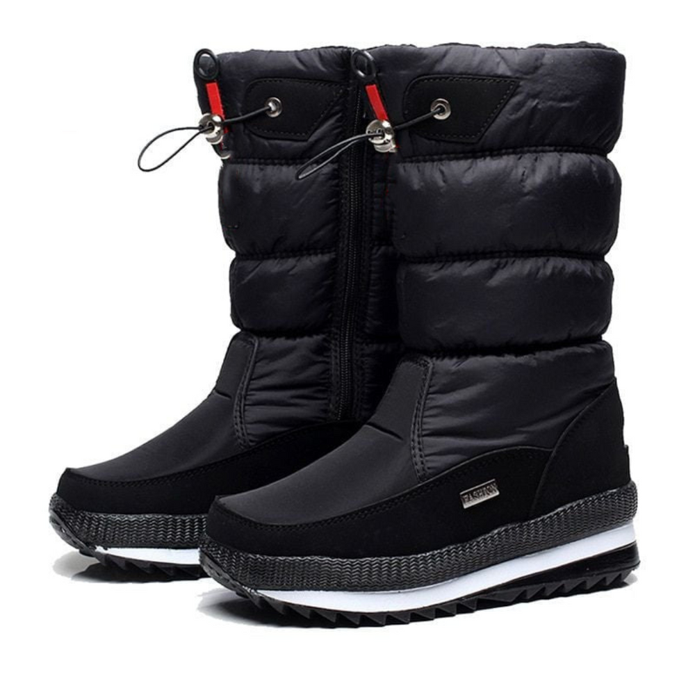 Damen Winterstiefel Mit Wasserdichtem Kunstfellinnenfutter in Schwarz