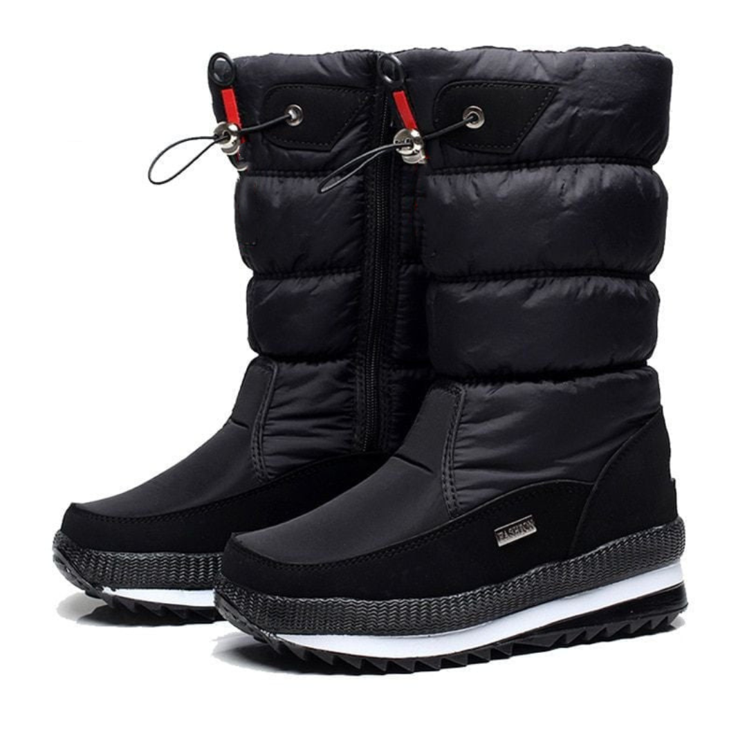 Damen Winterstiefel Mit Wasserdichtem Kunstfellinnenfutter in Schwarz
