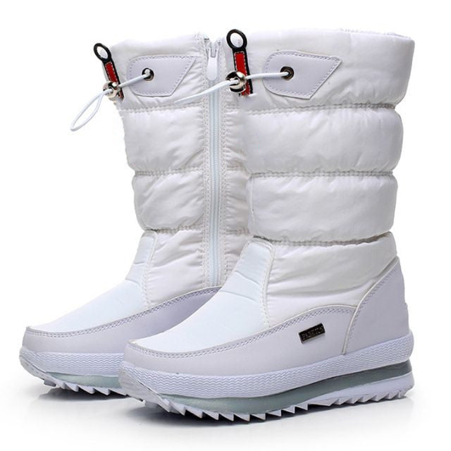 Damen Winterstiefel Mit Wasserdichtem Kunstfellinnenfutter in Weiß