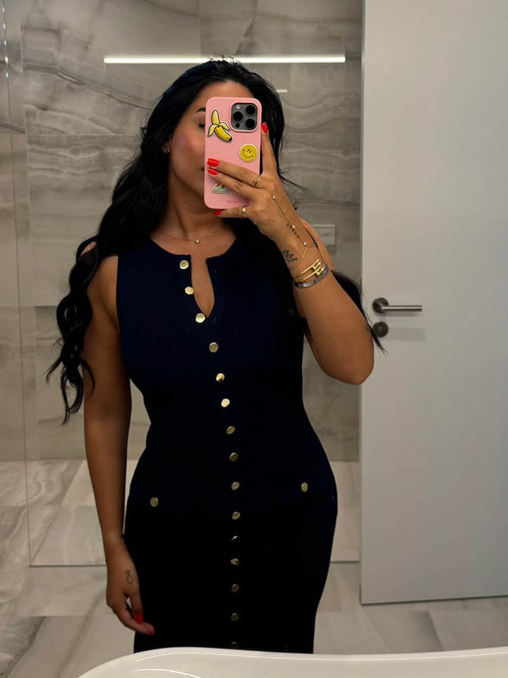 Elegancka sukienka maxi do ziemi en Negro