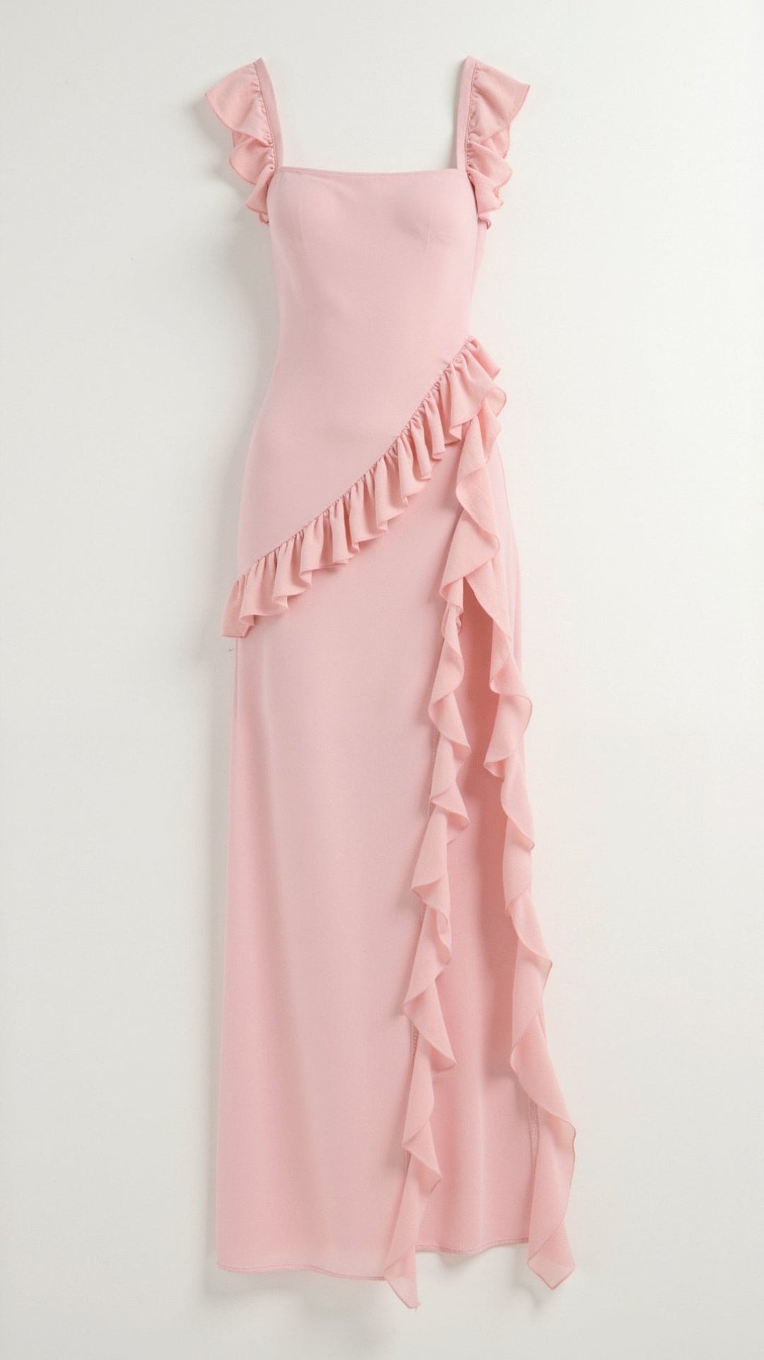 Elegancka Sukienka Maxi z Falbankami (17)