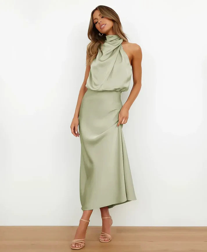 Elegant Midi Dress weddingguest dress (6)