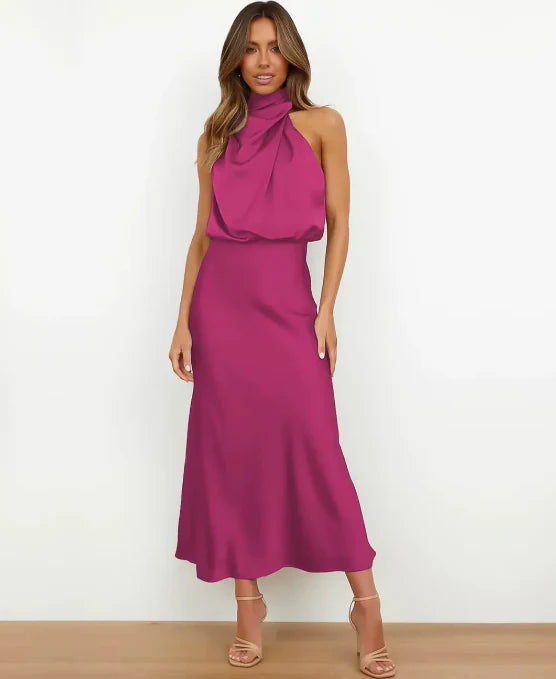 Elegant Midi Dress weddingguest dress (9)