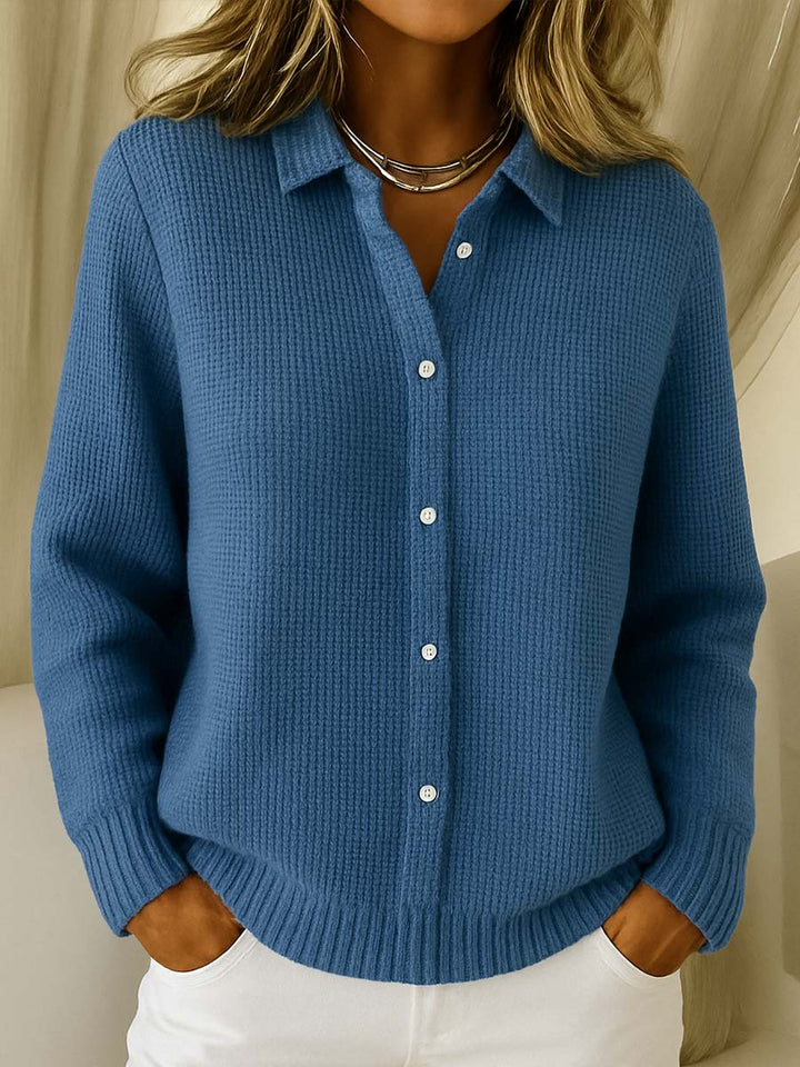 Elegante Cardigan Casual Versátil en Azul oscuro