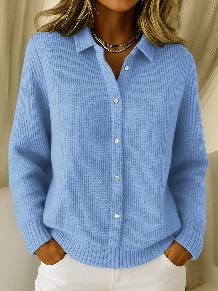 Elegante Cardigan Casual Versátil en Azul