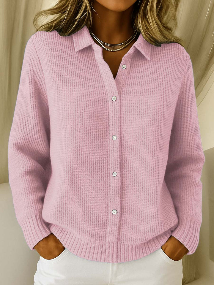 Elegante Cardigan Casual Versátil en Rosa