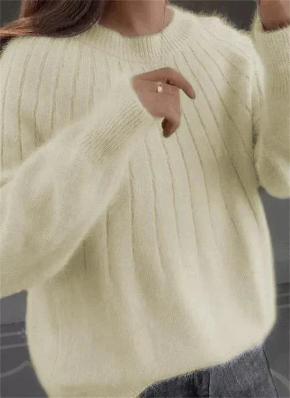 Elegante Damen Kaschmir-Strickjacke für den Herbst in Hellgelb