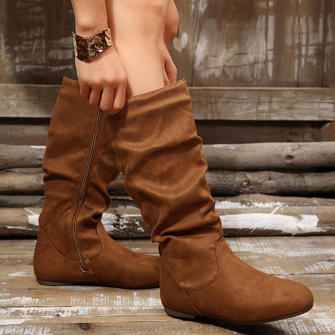 Elegante Damen Lederstiefel in Wadenlänge (9)