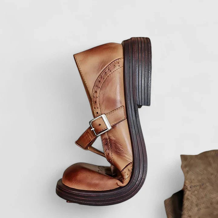 Elegante Damen Lederstiefel mit T-Riemen (4)